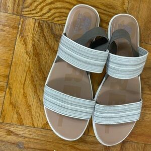 SOREL Ella Striped Sandals- Size- 11